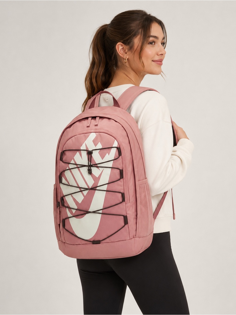 Nike Hayward 2.0 Backpack Pink Rose Dust Large Logo School Travel Gym Backpack